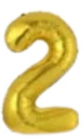 [NU-001G2] Globos Dorado Números de 16 pulgadas