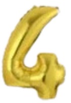 [NU-001G4] Globos Dorado Números de 16 pulgadas