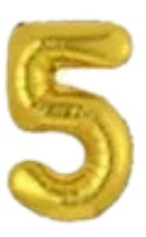 [NU-001G5] Globos Dorado Números de 16 pulgadas