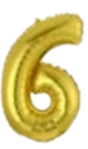 [NU-001G6] Globos Dorado Números de 16 pulgadas