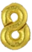 [NU-001G8] Globos Dorado Números de 16 pulgadas