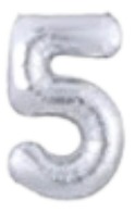 [MU-1187-P5] Globos Plateado Números de 16 pulgadas