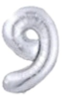 [NU-002P9] Globos Plateado Números de 16 pulgadas