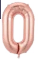 [NU-003RG0] Globos Rose Gold Números de 16 pulgadas
