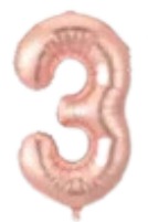 [NU-003RG3] Globos Rose Gold Números de 16 pulgadas