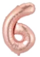 [NU-003RG6] Globos Rose Gold Números de 16 pulgadas