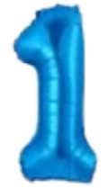[NU-006A1] Globos Azúl Números de 16 pulgadas