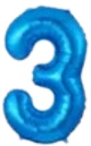 [NU-006A3] Globos Azúl Números de 16 pulgadas