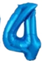 [NU-006A4] Globos Azúl Números de 16 pulgadas