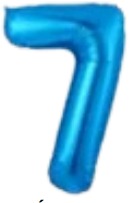 [NU-006A7] Globos Azúl Números de 16 pulgadas