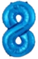 [NU-006A8] Globos Azúl Números de 16 pulgadas