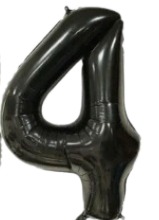[NU-007N4] Globos Negro Números de 16 pulgadas
