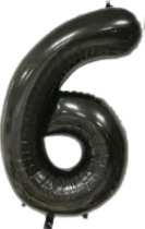 [NU-007N6] Globos Negro Números de 16 pulgadas