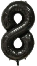 [NU-007N8] Globos Negro Números de 16 pulgadas