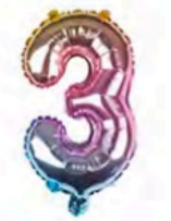 [NU-MC001-3] Globos Números de 16 pulgadas