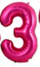 [NU-RMF-3] Globos Rosado Números de 32 pulgadas