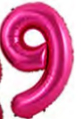 [NU-RMF-9] Globos Rosado Números de 32 pulgadas